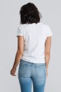 American Vintage Hvit 'Son33' 100% bomull t-shirt med råkant og søm bak thumbnail