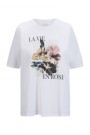 Katrin Uri Hvit 'La Vi En Rose' 100% bomull t-shirt thumbnail
