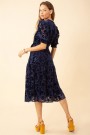 Hale Bob Blå silke/rayon 'Kimbra Solid Velvet Burnout Dress' fløyel burnout kjole thumbnail