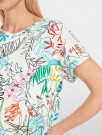 Marc Cain Breath bladmønstret bomullstreth t-shirt thumbnail