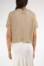 Vicolo Gullskimret viskose lurex heklestrikket topp thumbnail