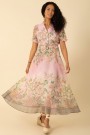 Hale Bob Rosamønstret Haley Organza long Dress thumbnail