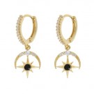 Timi Of Sweden Elvira - Moon And Star Crystal Hoop Earrings thumbnail