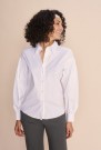 Mos Mosh Hvit bomullmix 'Cinta Shirt' skjorte med smock-detaljer ved skuldre thumbnail