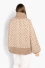 Hést Light brown melange mønstret 'Fam New Pattern' oversized genser thumbnail