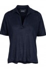 Ella&il Navy 'Gabby Linen Tee' 100% lin-jersey pikéskjorte thumbnail