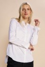 Mos Mosh Hvit 'Mattie Shirt' bomullsstretch skjorte med rund hals og volanger - bestselger-modell! thumbnail