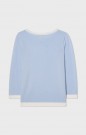 Busnel Ice Blue/ecru 'Helen Contrast Topp' 100% merino genser thumbnail