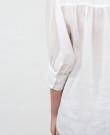 Milook offwhite 'Leila' lin bluse med 3/4 erm og twillstruktur thumbnail