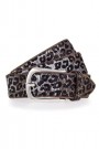 B.belt Leo Anthracite/silver mønstret 35mm skinnbelte thumbnail