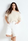 American Vintage Pearl 100% bomull 'Cya18a' boucle vablestrikket kortermet genser thumbnail