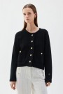 Busnel Sort 'Estelle' 100% bomull struktur cardigan thumbnail