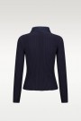 Katrin Uri Navy ribbet 'California pullover' med tencel-krage thumbnail