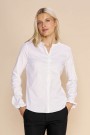 Mos Mosh Hvit 'Mattie Shirt' bomullsstretch skjorte med rund hals og volanger - bestselger-modell! thumbnail