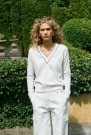 Mos Mosh Ecru 'Relena Prep V Neck Knit' preppy v-genser med striper. thumbnail