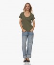 American Vintage Khaki vintage 'Jac48v' supertynn viskose/bomull t-shirt thumbnail