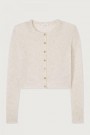 American Vintage Ecru ull/alpakkamiks 'Raz19e' kort cardigan thumbnail