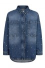 Mos Mosh Mid blue 'Emme Marine Shirt' oversized jeansjakke med diamantstuds thumbnail
