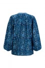 Katrin Uri Indigo 'Casablanca' 100% bomull voile bluse med jeanskantet v-hals thumbnail