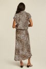 Beaumont Natural leopard viskose/rayon 'Mariska' blusetopp med elastisk avslutning thumbnail