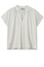 Mos Mosh Ecru viskose 'Shira Tee' v-topp med ledig silhuett. Must have! thumbnail