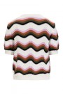 Katrin Uri Green mønstret 'The Wave Bella' bomull kortermet genser med knapper thumbnail