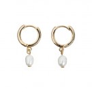 Timi Of Sweden Gull Pearl Small Hoop Earrings thumbnail