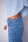 Mos Mosh Blue 'Dara Shane' wide leg high rise jeans med broderte lommer thumbnail