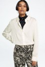 Fabienne Chapot Cream white 100% viskose 'Lot Blouse' skilpaddemønstret skimret skjorte thumbnail