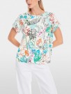 Marc Cain Breath bladmønstret bomullstreth t-shirt thumbnail