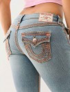 True Religion Peak spot 'Joey Lr Flare Super Qt Flap' flare jeans. SPECIAL EDITION! thumbnail