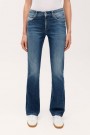Cambio Feminine mid used 'Paris Flared' flare jeans med tweed pyntedetalj thumbnail