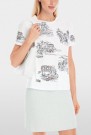 Marc Cain Hvit økologisk bomull t-shirt med Venezia-print thumbnail