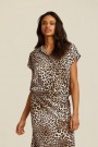Beaumont Natural leopard viskose/rayon 'Mariska' blusetopp med elastisk avslutning thumbnail