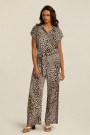 Beaumont Natural leopard viskose/rayon 'Loulou' viddebukse med belte thumbnail