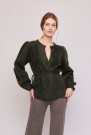 Ella&il Army green mohairmix 'Fredrikke Chunky Cardigan' med belte thumbnail