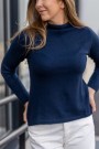 Amuse Navy 100% cashmere 'Martine' tynn genser med ledig turtleneck thumbnail