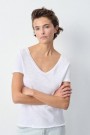 American Vintage Hvit 100% bomull 'Son33' cool t-shirt med v-hals og søm bak thumbnail