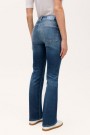 Cambio Feminine mid used 'Paris Flared' flare jeans med tweed pyntedetalj thumbnail