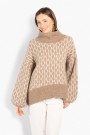 Hést Light brown melange mønstret 'Fam New Pattern' oversized genser thumbnail