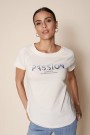 Mos Mosh Ecru 'Leni O-ss Tee Passion' t-shirt i organisk bomull thumbnail
