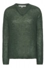 Dear Dharma Leaf green 'Anniken' mohairmix tynnstrikket v-genser thumbnail
