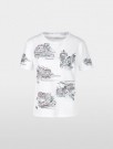 Marc Cain Hvit økologisk bomull t-shirt med Venezia-print thumbnail