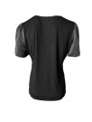 Amuse Sort 'Ella' silke v-bluse med viskose bak thumbnail