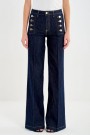 Vicolo Råjeans 'Giudith' rinse high waist vid jeans med gullknapper L32 thumbnail
