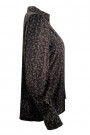 Amuse Kala/black 'Lisbeth Printed' silkebluse med v-hals og slag thumbnail