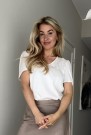 Amuse Offwhite 'Ella' silke v-bluse med viskose bak thumbnail