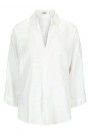 Katrin Uri Hvit 'Sandro' 100% lin bluse med v-hals og 3/4 erm thumbnail