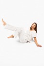 Hést White alyssum collage jersey 'Gabriela Pants' avslappet rett sweatpants thumbnail