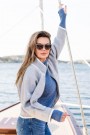 Hést Light Grey with White 'Iben Zip Jacket' thumbnail